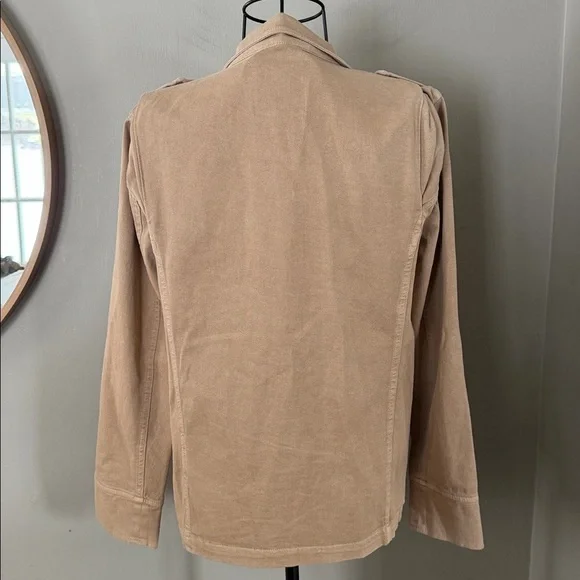 Anine Bing Army Jacket Sand Military Utility Jacket Cotton Twill Neutral Size S